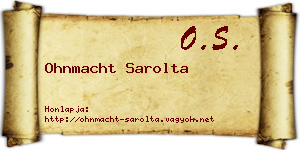 Ohnmacht Sarolta névjegykártya